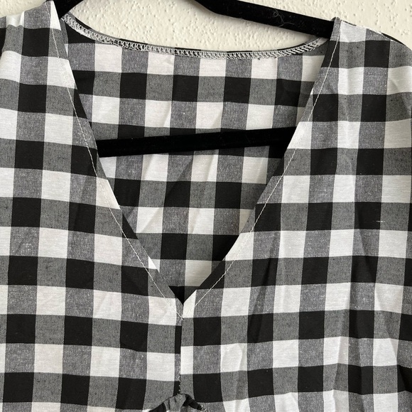 Simple Flavor Woman Black/White Check Empire Waist Midi Dress, Size M - Picture 7 of 7